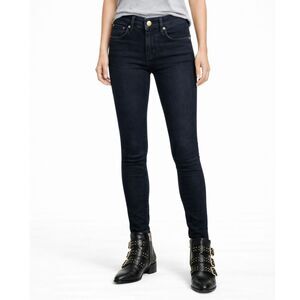 THE GREAT. Skinny Skinny Jeans Women's Size 24 Black Dark Wash Mid Rise Made USA
